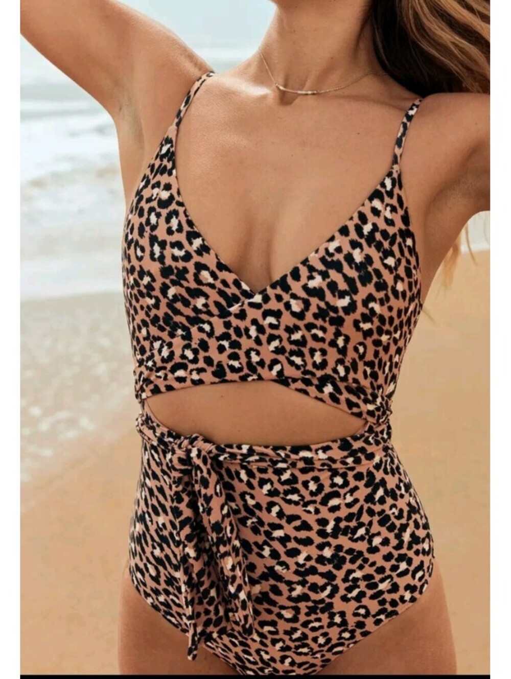 AERIE cheetah print one piece swimsuit sz M NWT